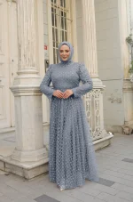 Boncuk İşlemeli Battal Beden Abiye